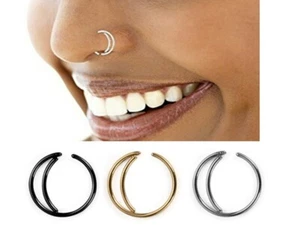 Perforación de tabique pequeño aro nariz luna anillo cartílago tragus (SIN PRECIO BASE) - Imagen 1 de 4