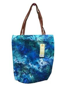 BNWT Ladies Rivers Brand Pretty Blue & Aqua Floral Print Tote Carry Shopping Bag - Bild 1 von 1