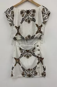 Free People Sardinia Cut Out Mini Dress Ivory UK 4 US 0 NEW RRP $168 - Picture 1 of 12