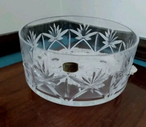 ATLANTIS Hand Blown & Cut Lead Crystal Centerpiece Decorative Bowl Portugal - Imagen 1 de 7