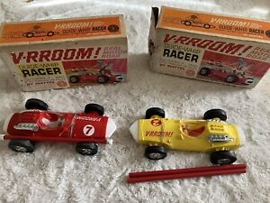 Mattel 1963 VRROOM! Roar Motor Guide  Whip Racer Car Set INCOMPLETE All Pictured
