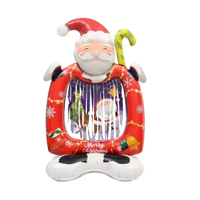 Decoración de globo de papel aluminio de pie de Navidad de Papá Noel Foto 1 de 1