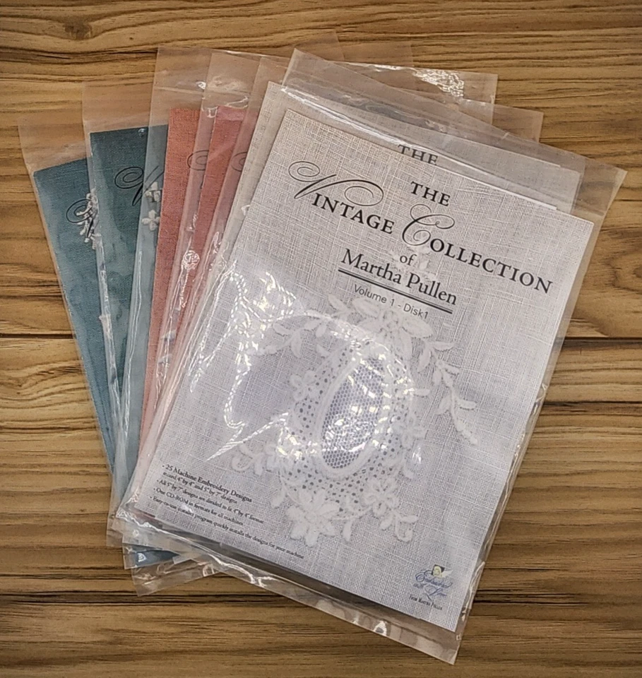 NEW/SEALED OOP MARTHA PULLEN VINTAGE COLLECTION EMBORIDERY CD-ROM - SET OF 6 - Image 1 of 4