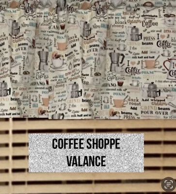 Cenefa cortina ventana cafetería 43" W 14” L, decoración del hogar, idea de regalo Foto 1 de 4