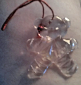 Gorham Full Lead Crystal Teddy Bear Ornament WEST GERMANY W BOX 2 1/2 INCHES - Picture 1 of 2