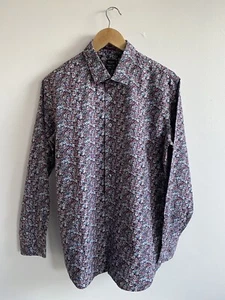Paul Smith London Shirt Mens Large 17/43 Multicoloured Flower Floral Italy Slim - Picture 1 of 15