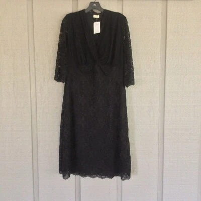 Vestido Kiyonna Negro Festoneado Boudoir Encaje Mujer Talla 1X Foto 1 de 4