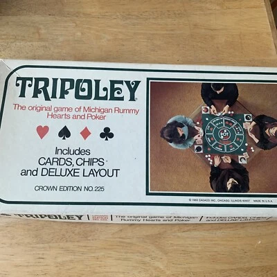 Juego Tripoley Vintage 1969 Diseño Deluxe Edición Corona Nº 225 fichas de tarjeta Cadaco Foto 1 de 4