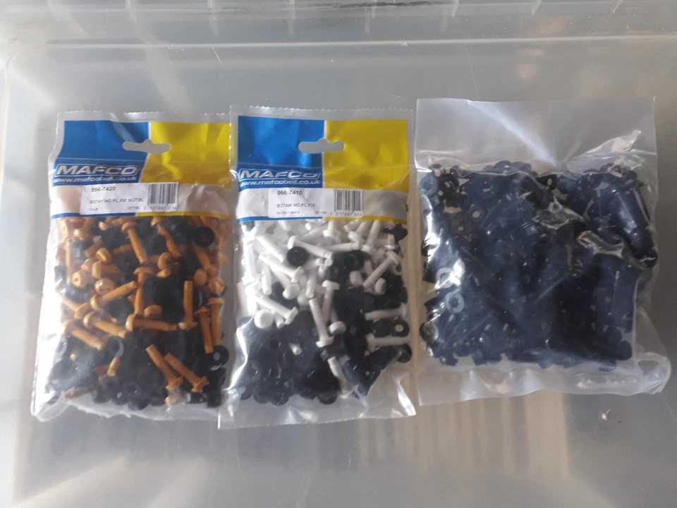 Plastic Number Plate Fitting with Nuts - Yellow,Black,White - Various Quantities - Image 1 of 1