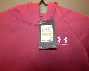 Under Armour Girls Rival Fleece Hoodie Youth Size S 1370692 Maroon - Picture 1 of 3