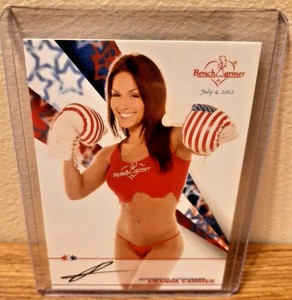 2012 Model Amanda Carrier Autographed Benchwarmer July 4th Collectible Card
