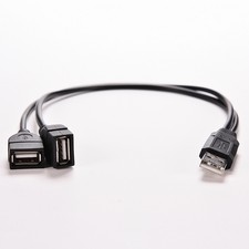 USB 2.0A Male To 2Dual USB Female Jack Y Splitter Hub Power Cord Adapter Cable P