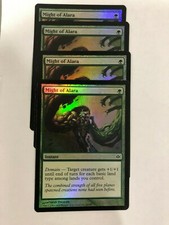 MTG 4X FOIL CONFLUX MIGHT OF ALARA NM MAGIC THE GATHERING GREEN COMMON INSTANT