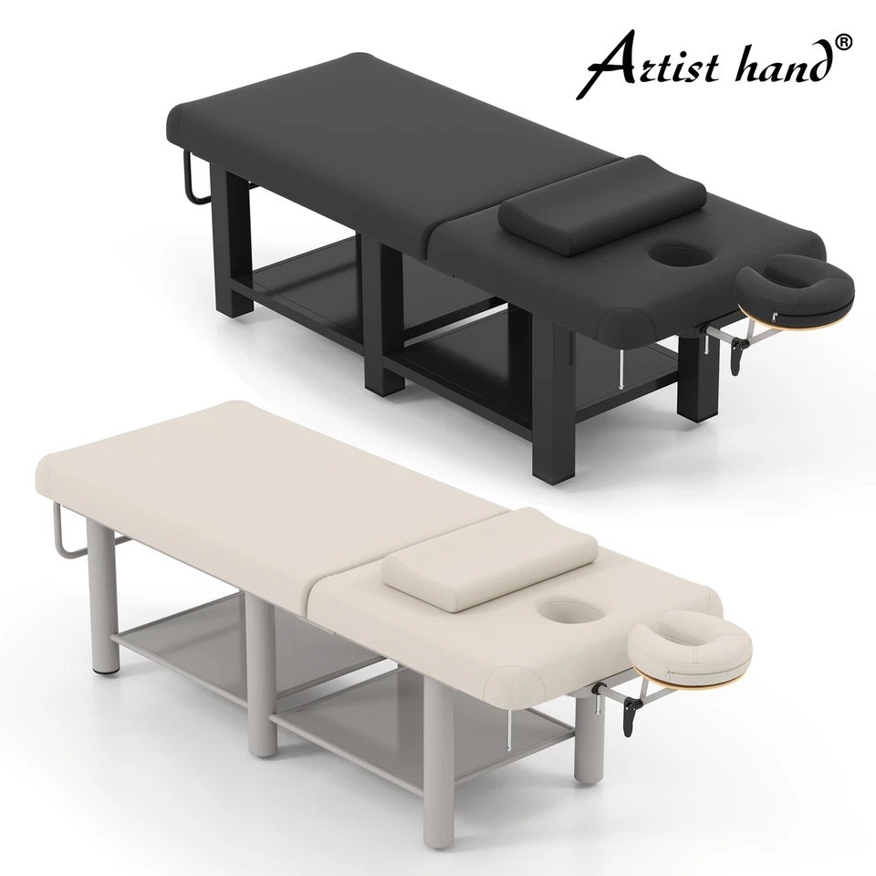 Mesa de masaje profesional de alta resistencia cama facial salón spa belleza con pecho abierto, reposacabezas Foto 1 de 1