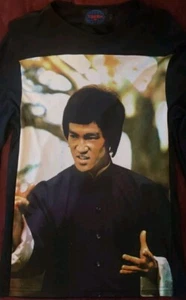 Tripp nyc BRUCE LEE Men's Shirt L Black Stretch Long Sleeve Vintage Goth - Picture 1 of 4