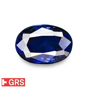 GRS Certified ROYAL BLUE Sapphire 3.28 Ct. Natural Untreated OVAL Clean RARE FIN - Picture 1 of 9
