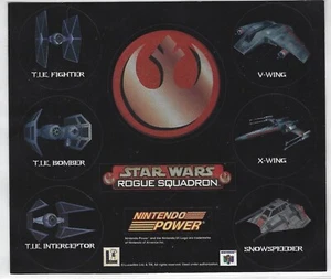 Star Wars NINTENDO POWER Magazine ROGUE SQUADRON foglio adesivo esclusivo (1996)  - Foto 1 di 1
