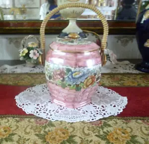Vintage Maling Newcastle on Tyne Peony Rose, Biscuit Barell - Picture 1 of 10
