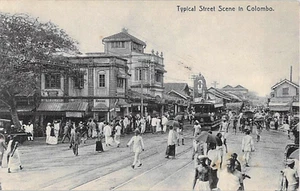 Columbo Sri Lanka Street Scene Vintage 1924 Postcard - Picture 1 of 2