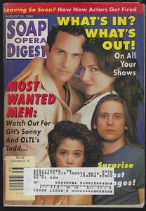 Soap Opera Digest August 30, 1994 Most Wanted Men Sonny Todd Grant Aleksander - Picture 1 of 1