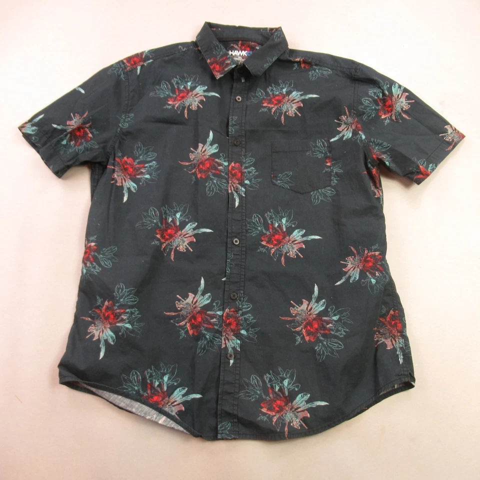 Camisa Tony Hawk Para Hombres 2XL Manga Corta Ligera Bolsillo Botón Delantero Negra Foto 1 de 4