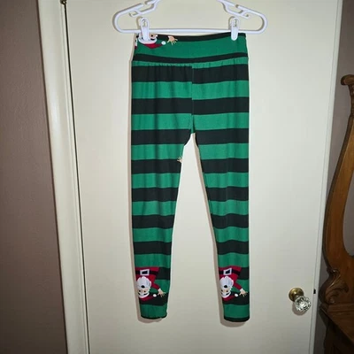 LuluRoe Leggings Navidad Elfo en la Rodilla Rayas Verdes Talla Única Foto 1 de 4