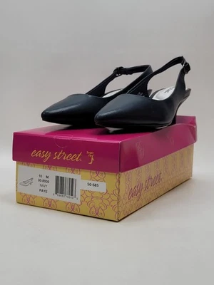 Bombas de salto Easy Street Faye Slingback gatinho azul marinho 10M - Imagem 1 de 4