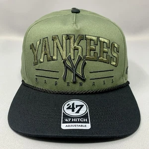 47 Brand New York Yankees Rope Hat Hitch Snapback Green Black Adjustable - Picture 1 of 8