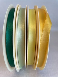 CLEARANCE PART ROLLS Berisfords Double Sided Satin Ribbon 10mm- Various Colours - Picture 1 of 5