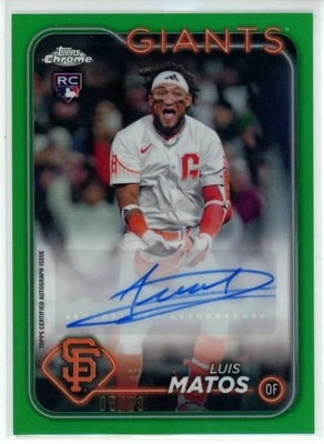 2024 Topps Chrome Luis Matos #AC-LM Green Refractor RC Auto  /99 - Image 1 of 2