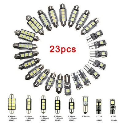 23PCS Car LED Interior Dome Map Reading Light License Plate 6000K White Bulb Kit - Image 1 of 4