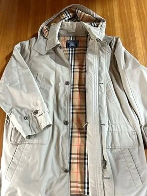 Burberry mod coat, long coat, beige, with detachable hood, LA, authentic. - Image 1 of 4