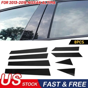 Cubierta de moldura de puerta de ventana postes de pilar negro brillante 8 piezas para Nissan Altima 2013-2018 - Imagen 1 de 8