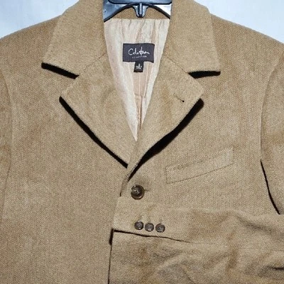 Cole Haan Virgin Wool Camel Hair Mens 3 Button Overcoat Size Small - Image 1 of 4