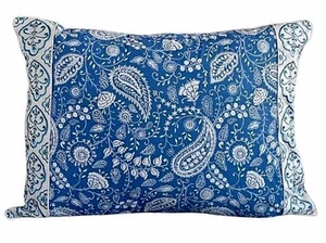 DENA HOME SOLANGE 1 STANDARDKISSEN SCHEIN MEDAILLON INDIGOBLAU WEISS - Bild 1 von 3