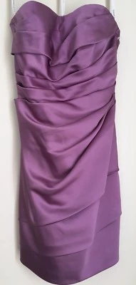 Dress DAVID'S BRIDAL Strapless WISTERIA PURPLE Pleating Sweetheart F15103 4 - Image 1 of 4