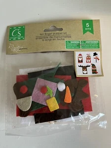 Crafters Square Felt Finger Puppet Christmas Santa Snowman Elf Craft Kit Holiday - Picture 1 of 3