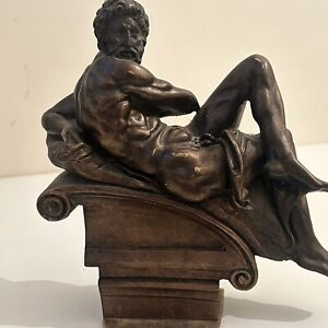 Male Figure Michelangelos Medici Tomb Bookstand Antique Venice Bronze