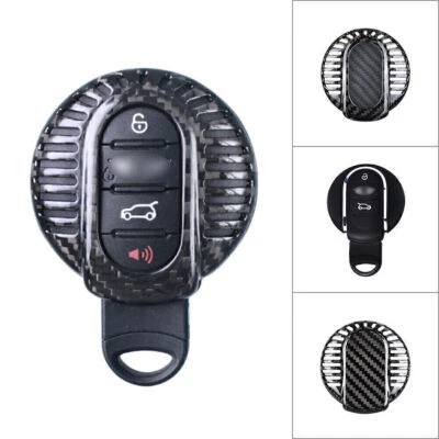 Carbon Fiber Remote Key Fob Shell Cover fit BMW Mini F54 F56 F55 F57 F60 Black - Image 1 of 4