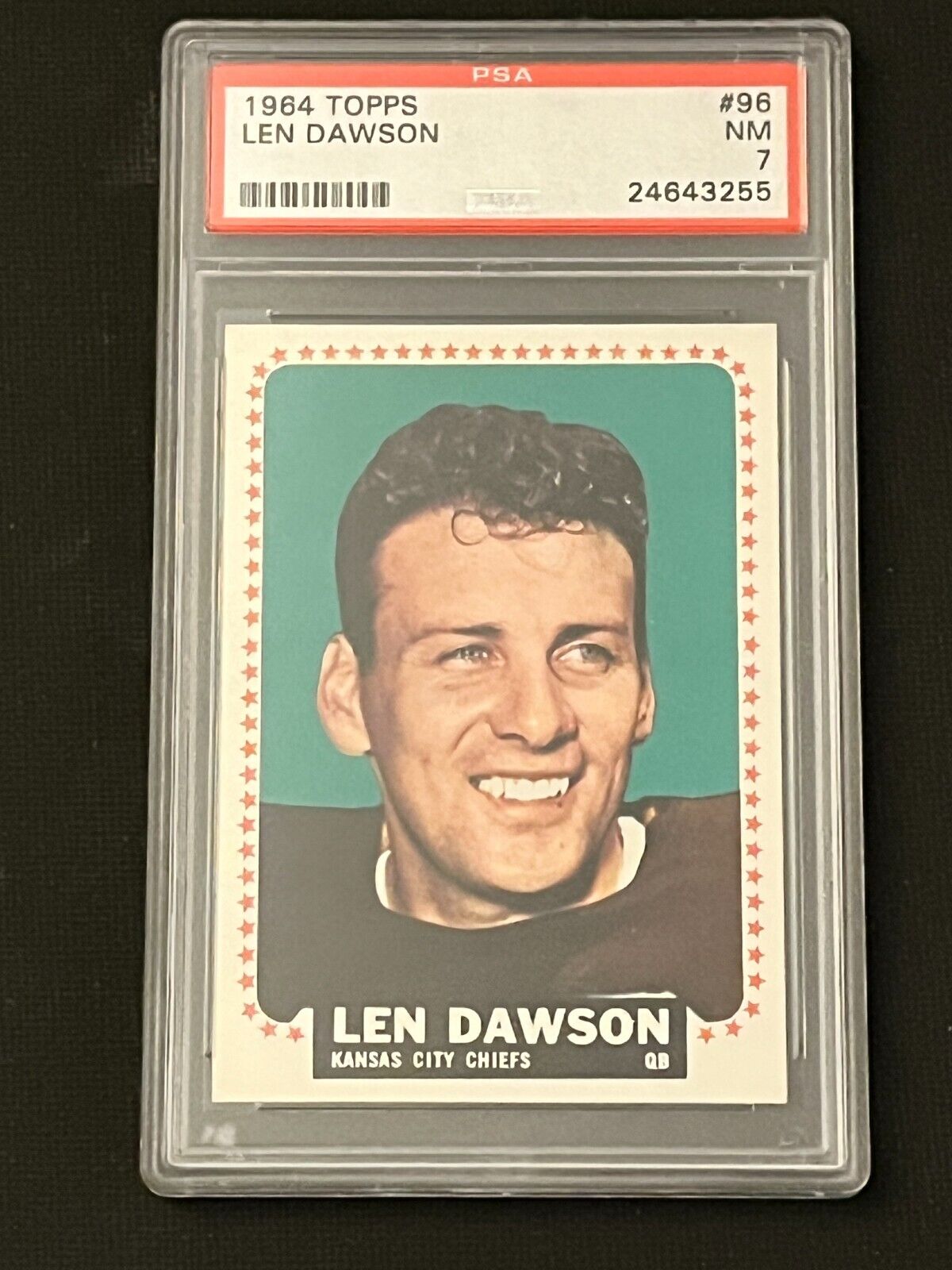 1964 Topps - #96 Len Dawson Chiefs Near Mint NM PSA 7 (Set Break)