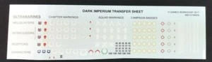 40K Ultramarines Transfer Sheet Decals Primaris Space Marines Dark Imperium - Picture 1 of 1