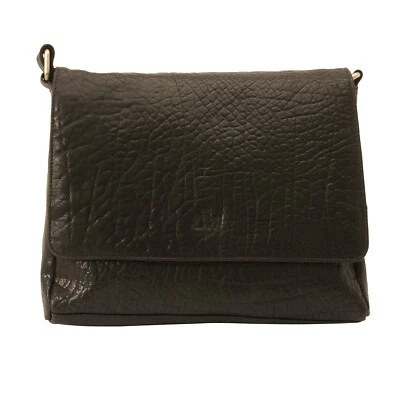 Rowallan - Black Veneer East/West Front Flap Messenger Bag in Buffalo Leather - Image 1 of 4