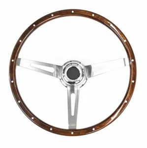 15 Inch 3 Spoke Wood Steering Wheel 3 Bolt + Horn + Boss Falcon Mustang (121621) - Picture 1 of 7