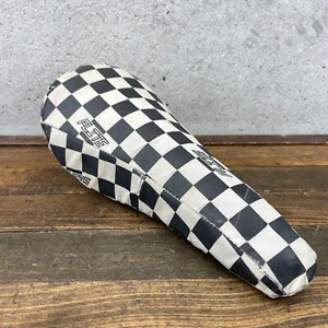 Old School BMX Flite Seat Cover 10" Pad Padded OG 1980s Checkered USA A3 - Picture 1 of 15