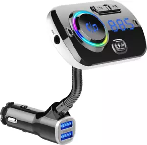 Hands Free Car Mp3 Player Tf Card Usb Port Car Fast Charger Qc3.0 Led Bluetooth - Picture 1 of 13
