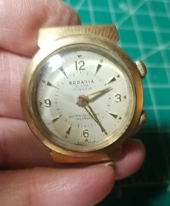 RODANIA Alarm Silver Dial Manual Winding Running Not TESTED For Accuracy Bin 2 - Picture 1 of 4