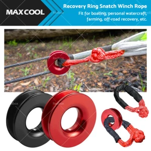 Recovery Ring Snatch Block Pulley 34749bs & Soft Shackle Tow Winch Rope Straps - Picture 1 of 18