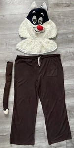 Vintage Handmade Looney Tunes Sylvester Cat Mask & Pants Adult Costume Halloween - Picture 1 of 11