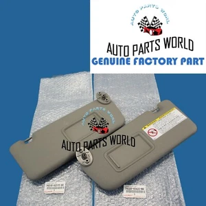 GENUINE OEM TOYOTA 04-05 RAV4 GRAY RIGHT & LEFT SUN VISOR WITHOUT LIGHT SET OF 2 - Picture 1 of 8