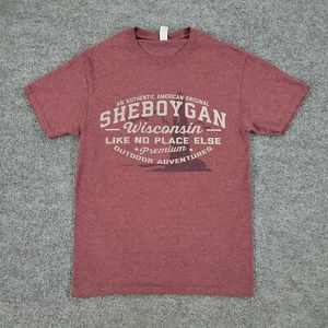 Sheboygan Wisconsin Shirt Herren Small Rot Burgund Outdoor Kurzarm Pullover - Bild 1 von 11